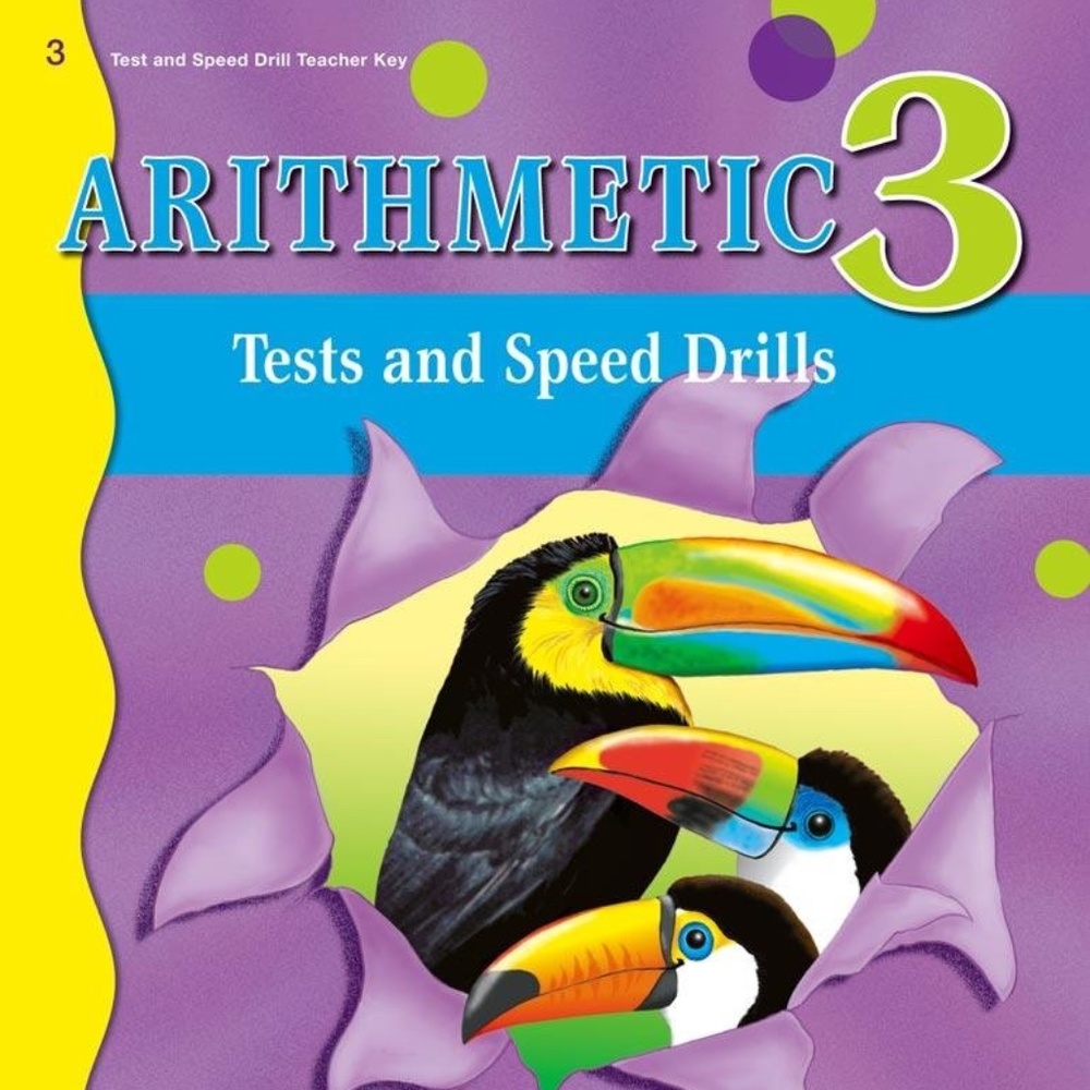 A Beka Book Arithmetic 3 Tests & Speed Drills Teacher/Answer Key NEW